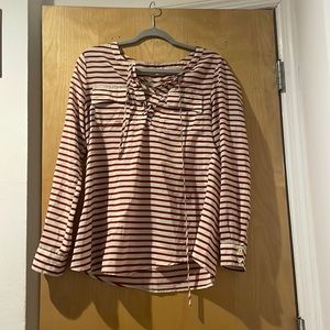 Altar’d state - orange and cream Striped Blouse